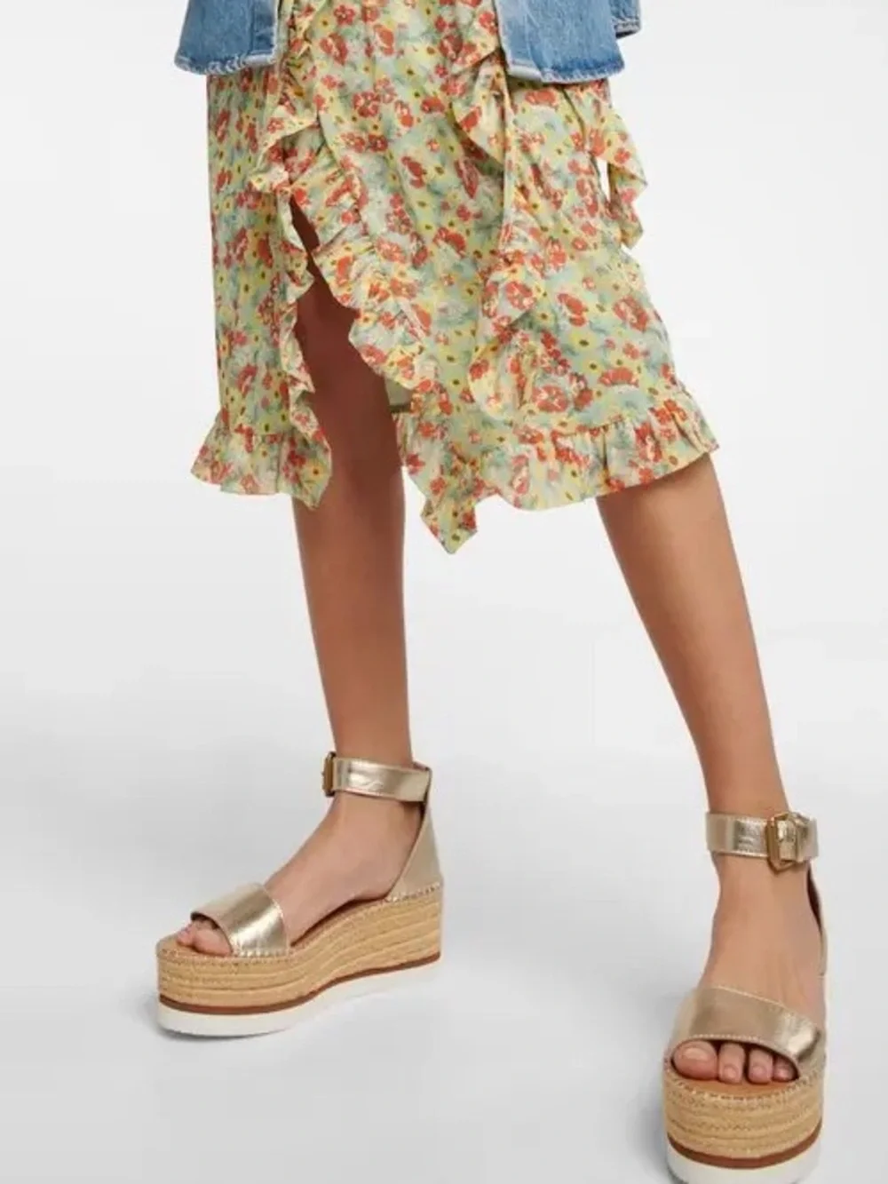 SEE BY CHLOÉ / Glyn Leather Platform Espadrille Sandals